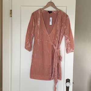 Velvet wrap dress